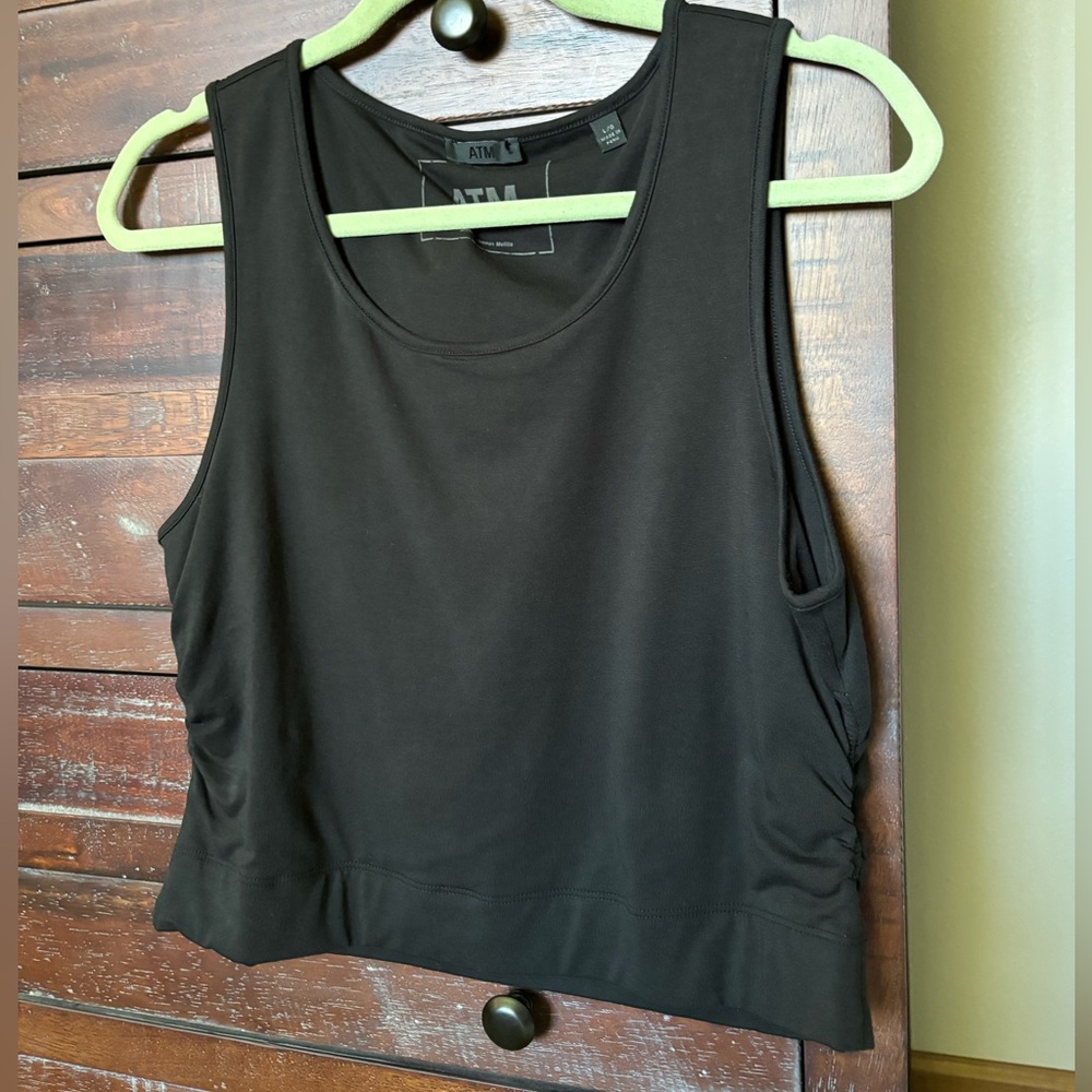ATM Anthony Thomas Melillo Pima Cotton Crop Tank - Black Size L